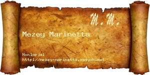 Mezey Marinetta névjegykártya